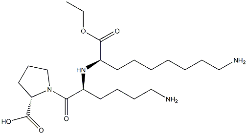 (R)-2-[[(S)-1-[[(2S)-2-Carboxypyrrolidin-1-yl]carbonyl]-5-aminopentyl]amino]-9-aminononanoic acid 1-ethyl ester Struktur