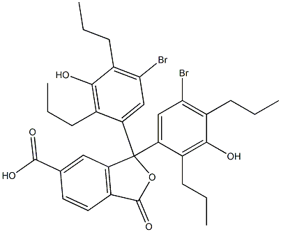 1,1-Bis(5-bromo-3-hydroxy-2,4-dipropylphenyl)-1,3-dihydro-3-oxoisobenzofuran-6-carboxylic acid Struktur