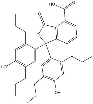 1,3-Dihydro-1,1-bis(4-hydroxy-2,5-dipropylphenyl)-3-oxoisobenzofuran-4-carboxylic acid Struktur