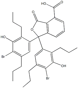 1,1-Bis(4-bromo-3-hydroxy-2,5-dipropylphenyl)-1,3-dihydro-3-oxoisobenzofuran-4-carboxylic acid Struktur