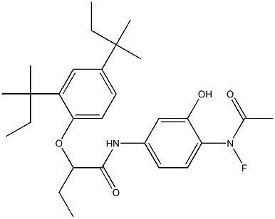 2-(Fluoroacetylamino)-5-[2-(2,4-di-tert-amylphenoxy)butyrylamino]phenol Struktur