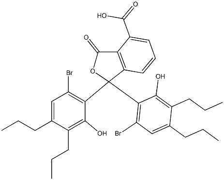 1,1-Bis(6-bromo-2-hydroxy-3,4-dipropylphenyl)-1,3-dihydro-3-oxoisobenzofuran-4-carboxylic acid Struktur