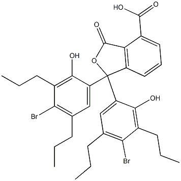 1,1-Bis(4-bromo-2-hydroxy-3,5-dipropylphenyl)-1,3-dihydro-3-oxoisobenzofuran-4-carboxylic acid Struktur