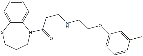 3-[[2-(3-Methylphenoxy)ethyl]amino]-1-[(2,3,4,5-tetrahydro-1,5-benzothiazepin)-5-yl]-1-propanone Struktur