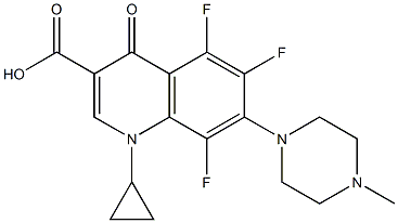 1-Cyclopropyl-5,6,8-trifluoro-1,4-dihydro-7-(4-methyl-1-piperazinyl)-4-oxoquinoline-3-carboxylic acid Struktur