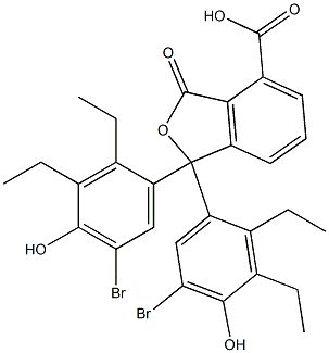 1,1-Bis(5-bromo-2,3-diethyl-4-hydroxyphenyl)-1,3-dihydro-3-oxoisobenzofuran-4-carboxylic acid Struktur