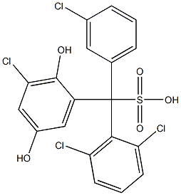 (3-Chlorophenyl)(2,6-dichlorophenyl)(3-chloro-2,5-dihydroxyphenyl)methanesulfonic acid Struktur