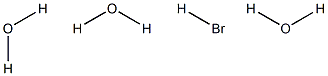 Hydrogen bromide trihydrate Struktur