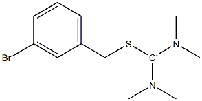 Bis(dimethylamino)[(3-bromophenylmethyl)thio]methylium Struktur