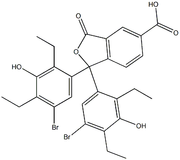 1,1-Bis(5-bromo-2,4-diethyl-3-hydroxyphenyl)-1,3-dihydro-3-oxoisobenzofuran-5-carboxylic acid Struktur