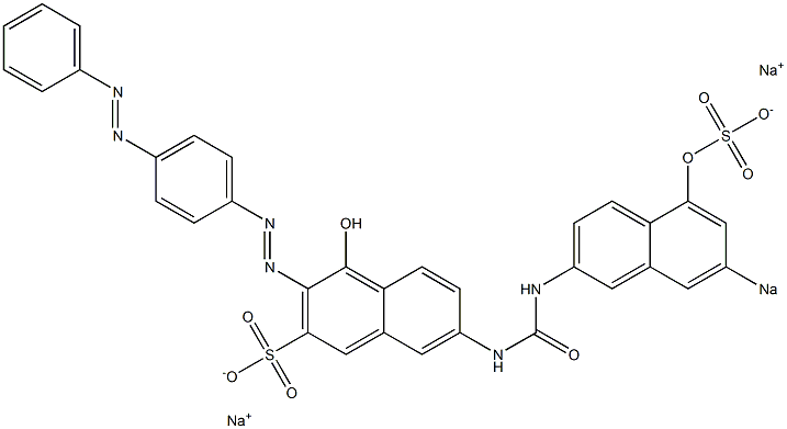 4-Hydroxy-7-[3-(5-hydroxy-7-sodiosulfo-2-naphthalenyl)ureido]-3-[[4-(phenylazo)phenyl]azo]naphthalene-2-sulfonic acid sodium salt Struktur