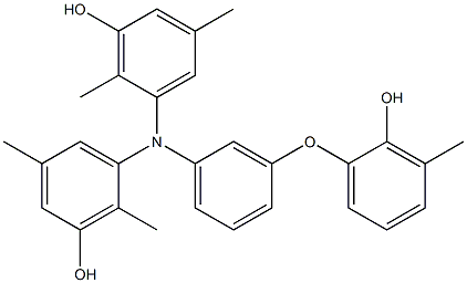 N,N-Bis(3-hydroxy-2,5-dimethylphenyl)-3-(2-hydroxy-3-methylphenoxy)benzenamine Struktur