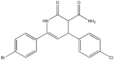 1,2,3,4-Tetrahydro-2-oxo-4-(4-chlorophenyl)-6-(4-bromophenyl)pyridine-3-carboxamide Struktur