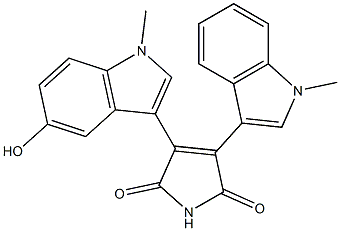 3-(5-Hydroxy-1-methyl-1H-indol-3-yl)-4-(1-methyl-1H-indol-3-yl)-1H-pyrrole-2,5-dione Struktur