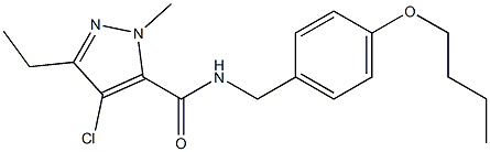 4-Chloro-5-ethyl-2-methyl-N-[4-butoxybenzyl]-2H-pyrazole-3-carboxamide Struktur