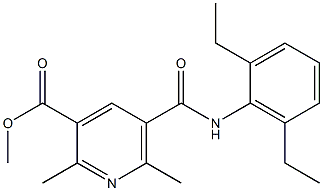 2,6-Dimethyl-5-[(2,6-diethylphenyl)aminocarbonyl]pyridine-3-carboxylic acid methyl ester Struktur