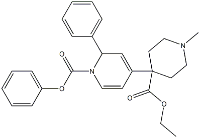 1-Methyl-4-[(1,2-dihydro-1-phenoxycarbonyl-2-phenylpyridin)-4-yl]piperidine-4-carboxylic acid ethyl ester Struktur