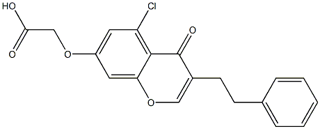 [(5-Chloro-3-(2-phenylethyl)-4-oxo-4H-1-benzopyran-7-yl)oxy]acetic acid Struktur