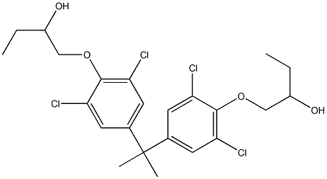 2,2-Bis[3,5-dichloro-4-(2-hydroxybutoxy)phenyl]propane Struktur