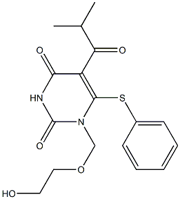 1-(2-Hydroxyethoxymethyl)-6-phenylthio-5-isobutyryluracil Struktur