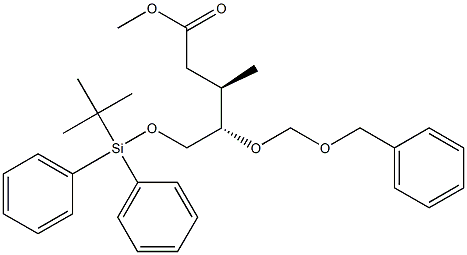 (3R,4S)-5-[(tert-Butyldiphenylsilyl)oxy]-4-(benzyloxymethoxy)-3-methylpentanoic acid methyl ester Struktur