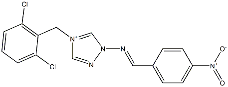 4-(2,6-Dichlorobenzyl)-1-(p-nitrobenzylideneamino)-1H-1,2,4-triazol-4-ium Struktur