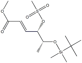 (2E,4S,5R)-5-(tert-Butyldimethylsilyloxy)-4-methylsulfonyloxy-2-hexenoic acid methyl ester Struktur