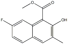 2-Hydroxy-3-methyl-7-fluoronaphthalene-1-carboxylic acid methyl ester Struktur