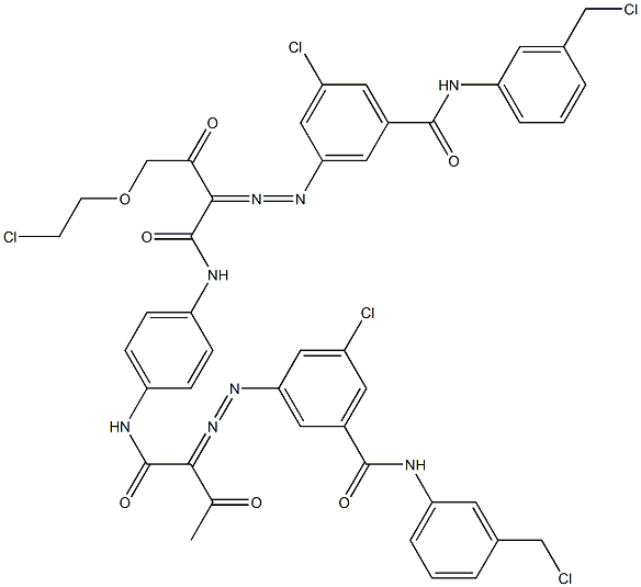 3,3'-[2-[(2-Chloroethyl)oxy]-1,4-phenylenebis[iminocarbonyl(acetylmethylene)azo]]bis[N-[3-(chloromethyl)phenyl]-5-chlorobenzamide] Struktur