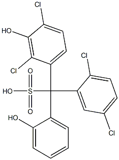 (2,5-Dichlorophenyl)(2,4-dichloro-3-hydroxyphenyl)(2-hydroxyphenyl)methanesulfonic acid Struktur