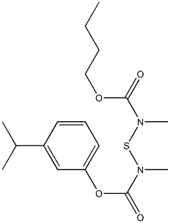 N-[[Butoxycarbonyl(methyl)amino]thio]-N-methylcarbamic acid 3-isopropylphenyl ester Struktur