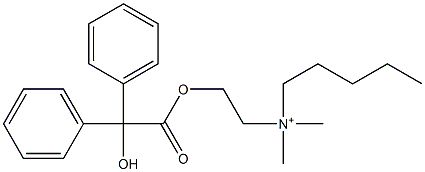 2-(Hydroxydiphenylacetyloxy)-N,N-dimethyl-N-pentylethanaminium Struktur