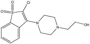 2-Chloro-3-[4-(2-hydroxyethyl)piperazino]benzo[b]thiophene 1,1-dioxide Struktur