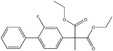 2-Methyl-2-(2-fluoro-1,1'-biphenyl-4-yl)malonic acid diethyl ester Struktur