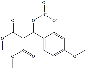 2,2-Bis(methoxycarbonyl)-1-(p-methoxyphenyl)ethanol nitrate Struktur