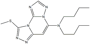 9-Methylthio-5-dibutylaminobis[1,2,4]triazolo[1,5-a:4',3'-c]pyrimidine Struktur