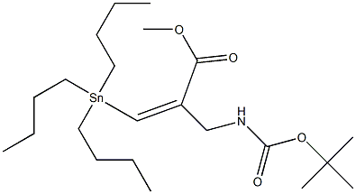 (Z)-2-[(Tributylstannyl)methylene]-3-(tert-butoxycarbonylamino)propanoic acid methyl ester Struktur