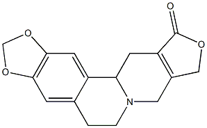 5,6,8,9,12,12a-Hexahydro-11H-1,3-benzodioxolo[5,6-a]furo[3,4-g]quinolizin-11-one Struktur