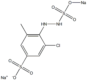 3-Chloro-5-methyl-4-[2-(sodiosulfo)hydrazino]benzenesulfonic acid sodium salt Struktur