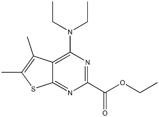 5,6-Dimethyl-4-(diethylamino)thieno[2,3-d]pyrimidine-2-carboxylic acid ethyl ester Struktur