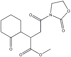 2-(2-Oxocyclohexyl)-4-oxo-4-(2-oxooxazolidin-3-yl)butyric acid methyl ester Struktur