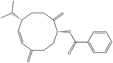 (1R,5E,7S)-7-Isopropyl-4,10-dimethylene-5-cyclodecen-1-ol benzoate Struktur