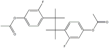 4,4'-(1,1,2,2-Tetramethyl-1,2-ethanediyl)bis(3-fluorophenol acetate) Struktur