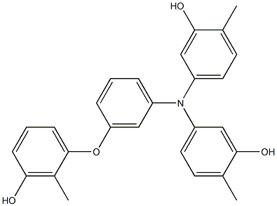 N,N-Bis(3-hydroxy-4-methylphenyl)-3-(3-hydroxy-2-methylphenoxy)benzenamine Struktur