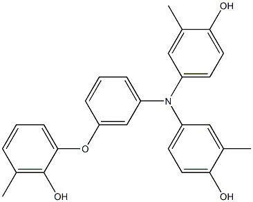 N,N-Bis(4-hydroxy-3-methylphenyl)-3-(2-hydroxy-3-methylphenoxy)benzenamine Struktur