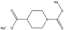 1-[(Sodiothio)thiocarbonyl]piperidine-4-carboxylic acid sodium salt Struktur