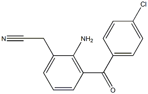 2-Amino-3-(4-chlorobenzoyl)benzeneacetonitrile Struktur