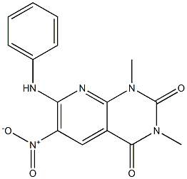 7-Anilino-1,3-dimethyl-6-nitropyrido[2,3-d]pyrimidine-2,4(1H,3H)-dione Struktur