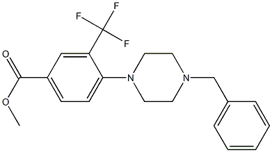 4-(4-Benzyl-piperazin-1-yl)-3-trifluoromethyl-benzoic acid methyl ester Struktur