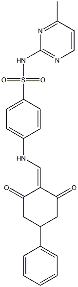 2-(((4-(((4-Methylpyrimidin-2-yl)amino)sulfonyl)phenyl)amino)methylene)-5-phenylcyclohexane-1,3-dione Struktur